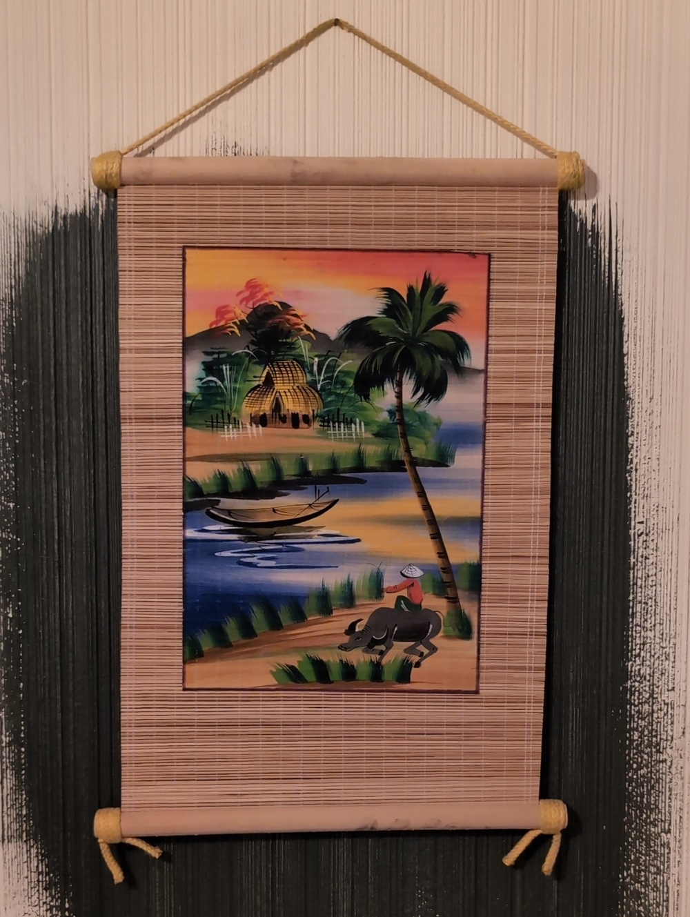 Vintage Vietnamese Hand Painting On Silk